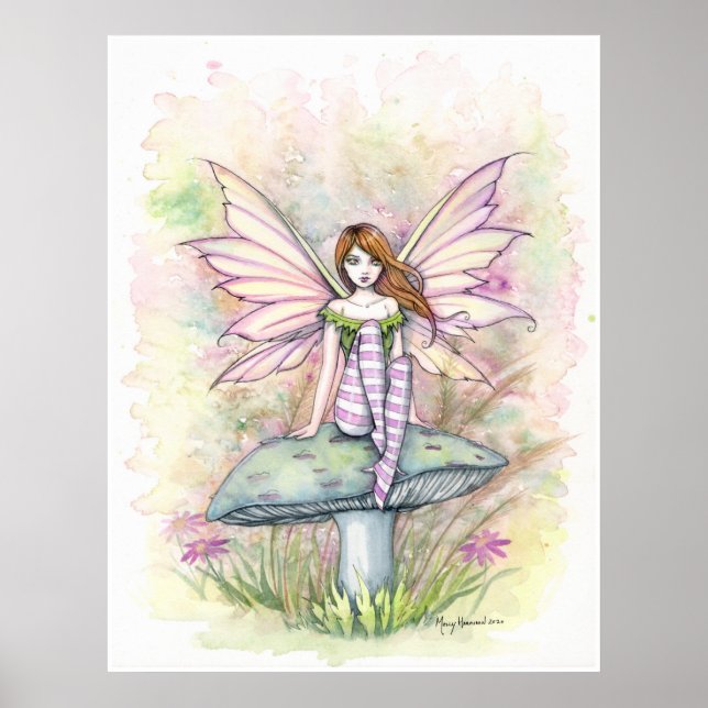 Little Spring Fee Fairy Watercolor Illustration Poster (Vorne)