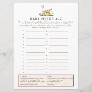 Little Sprout Baby Braucht Spielkarte Baby Shower Einladung