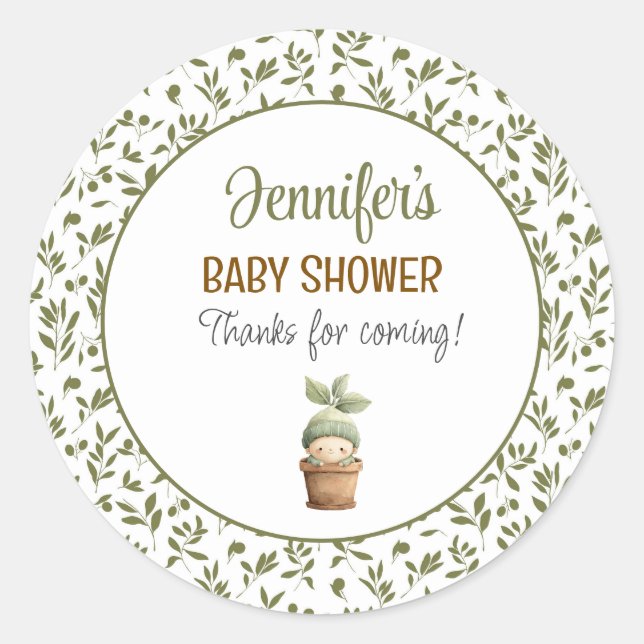 Little Sprout Baby Shower Sticker (Vorderseite)