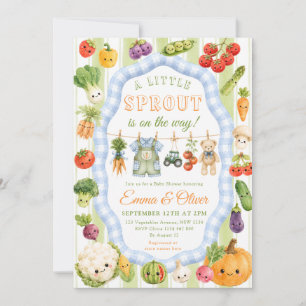 Little Sprout Bauernmarkt Jungen-Baby-Party Einladung