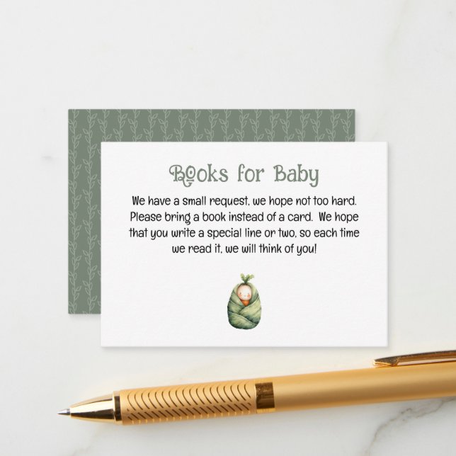 Little Sprout Books for Baby Horizontal Card Begleitkarte (Vorderseite/Rückseite Beispiel)