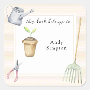 Little Sprout Dieses Buch gehört Quadratischer Aufkleber