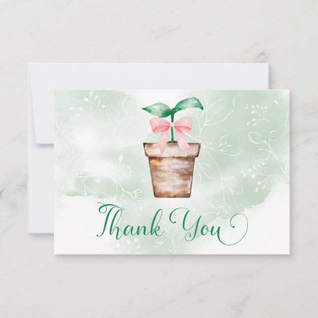Little Sprout is on the Way Garden Thank You Card (Vorderseite)