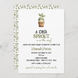 Little Sprout on the Way Baby Shower Invitation Einladung