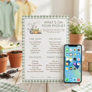 Little Sprout Whats auf dem Handy Spielkarte für B Einladung