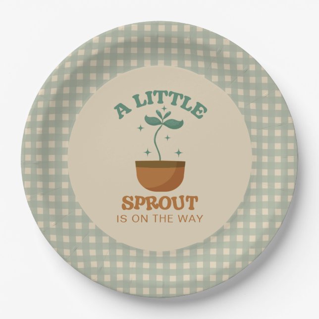 Little Sprouts Garden Party Babydusche Pappteller (Vorderseite)