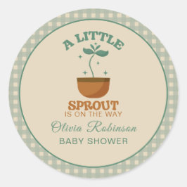 Little Sprouts Garden Party Babydusche Runder Aufkleber