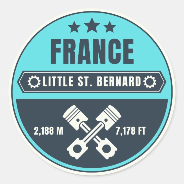 Little St Bernard Pass Französisch italy Alpenmoto Runder Aufkleber (Vorderseite)