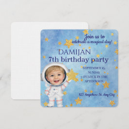 Little Star Astronaut Birthday Party Invitation Einladung