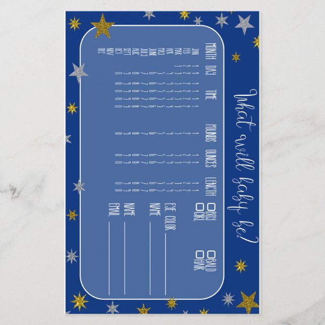 Little Star Baby Predictor Baby Showspiel (Vorderseite)