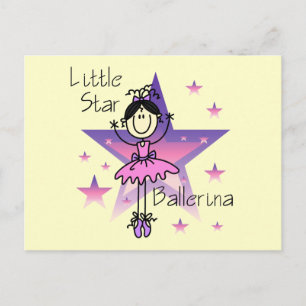 Little Star Ballerina-Black Hair Postkarte