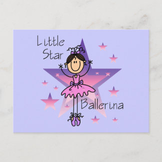 Little Star Ballerina - Braune Haare Postkarte