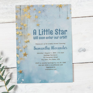 Little Star Blue Babydusche Einladung