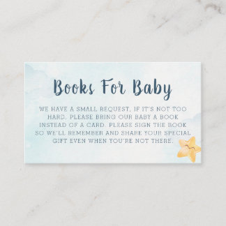 Little Star Blue Sky Baby Shower Book Request Begleitkarte
