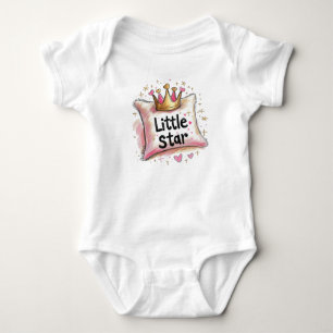 Little Star Crayon Style Kissen und Krone Baby Strampler