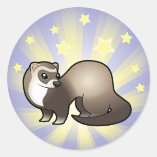 Little Star Ferret Runder Aufkleber