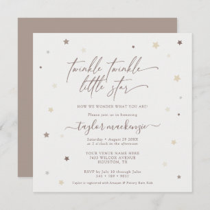 Little Star Gender Neutral Baby Shower Square Invi Einladung