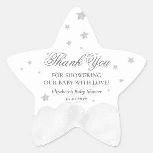 Little Star Gray Baby Dusche Vielen Dank Star Stic Stern-Aufkleber