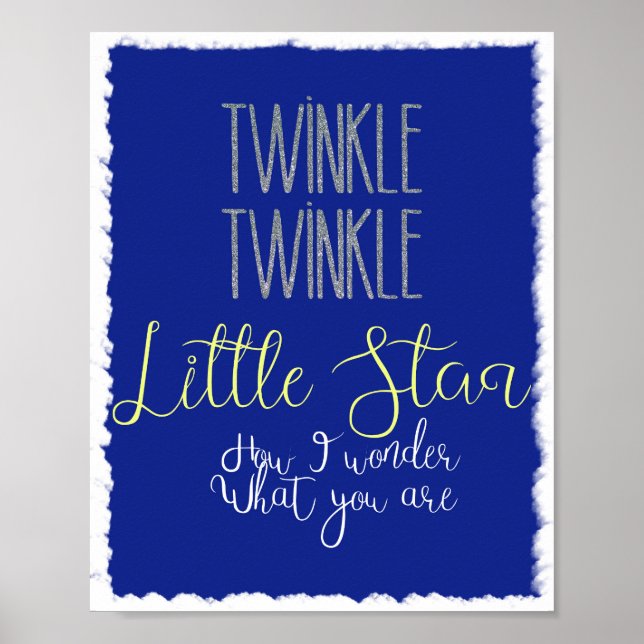 Little Star Silver und Wolken Poster (Vorne)