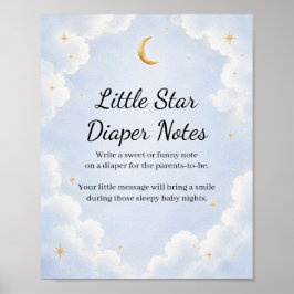 Little Star Windel Notizen Baby Shower Spiel Schil Poster