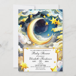 Little Starry Night Celestial Baby Shower Einladung