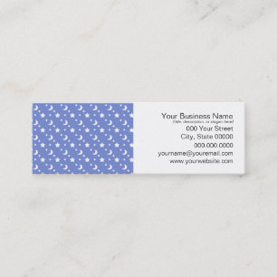 Little Stars and Moons Pattern auf blau Mini Visitenkarte