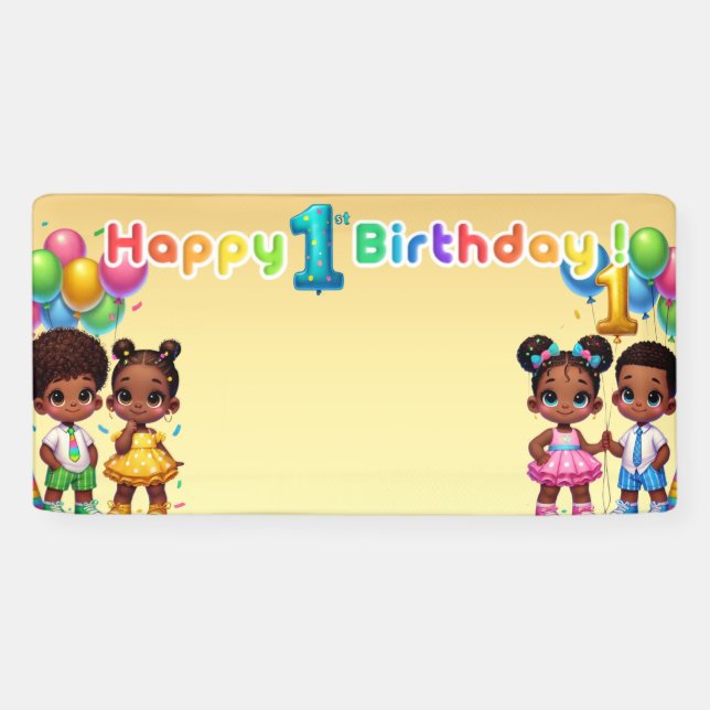 Little Stars First Birthday Bash Banner (Horizontal)