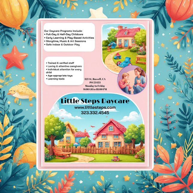 Little Steps Daycare Company Logo Modern Custom Flyer (Little Steps Daycare Company Logo Modern Custom Flyer)