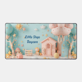 Little Steps Daycare Pastel Greenery Personalized Schreibtischunterlage