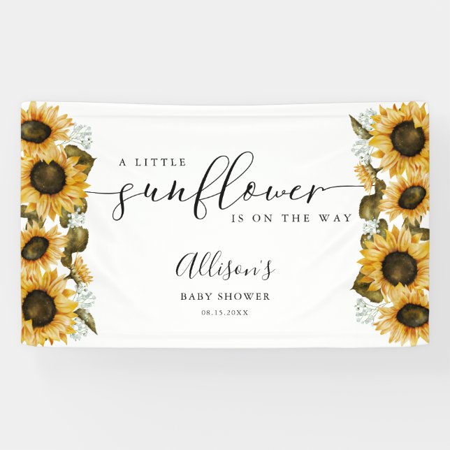 Little Sunflower Baby Duschbanner Banner (Horizontal)