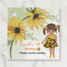 Little Sunflower Watercolor Fünftes Mädchen Geburt Geschenkanhänger