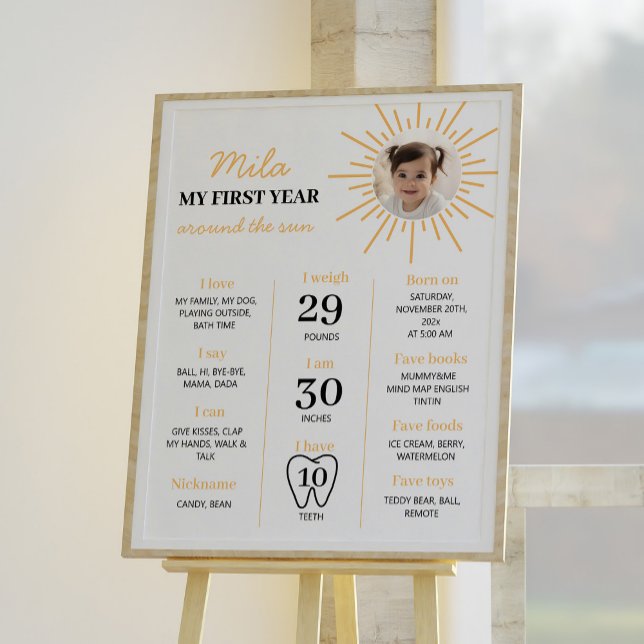 Little Sunshine 1. Geburtstag Milestone Poster (Von Creator hochgeladen)