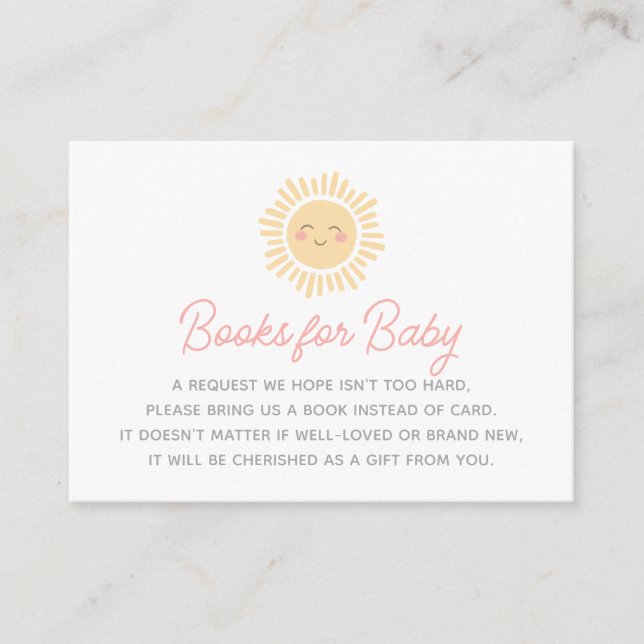 Little Sunshine Baby Shower Books for Baby Begleitkarte (Vorderseite)