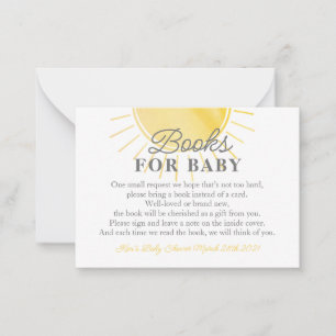 Little Sunshine Baby Shower Books for Baby Card Mitteilungskarte