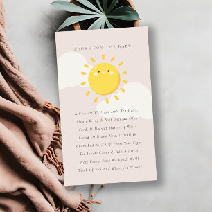 Little Sunshine Blush Books for Baby Shower Begleitkarte
