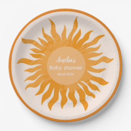 Little sunshine boho Aquarell Sun Baby Dusche Pappteller
