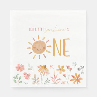 Little Sunshine First Birthday Serviette