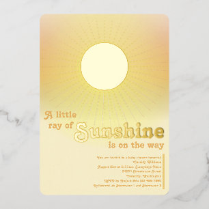 Little Sunshine Gold Sun Baby Showroom Invitati Folieneinladung