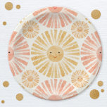 Little Sunshine Pattern Baby Dusche Pappteller<br><div class="desc">Ein fröhliches,  gelbes Aquarellsonnenmuster auf einem weichen Cremeuntergrund für eine bezaubernde Babydusche. Originelle Kunst von Nic Squirrell.</div>