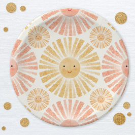 Little Sunshine Pattern Baby Dusche Pappteller