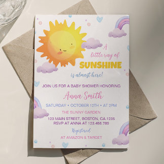 Little Sunshine Rainbow Baby Einladung