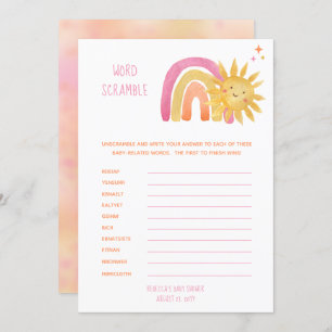 Little Sunshine  Rainbow Baby Shooting Word Scramb Einladung
