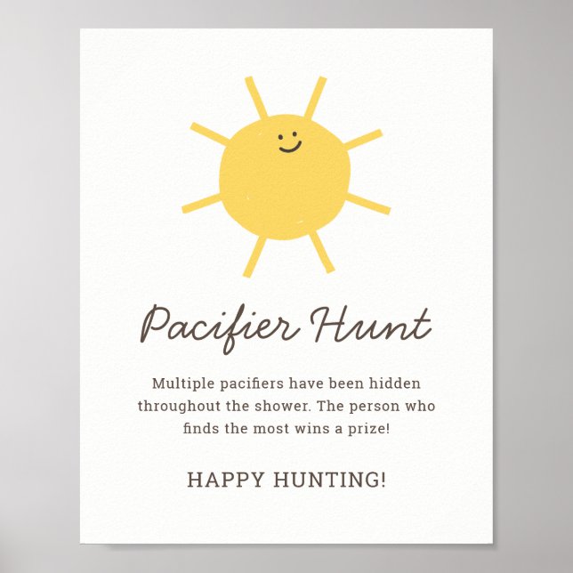 Little Sunshine Schnuller Hunt Game Sign Poster (Vorne)