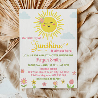 Little Sunshine Wildblume Kinderdusche Einladung