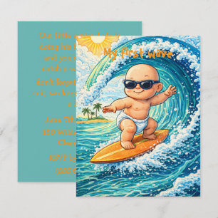 Little Surfer Dude Party Digitaler Download  Einladung