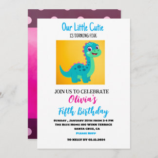 Little Süsse Blue Dinosaurier 5. Geburtstag