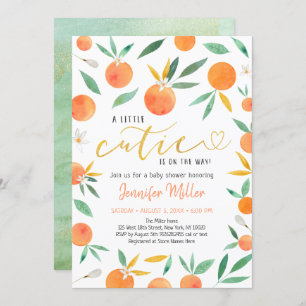 Little Süsse Greenery Gold Baby Dusche Einladung