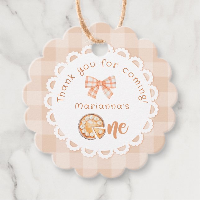 Little Süsse Pie 1. Birtdhay Danke Geschenkanhänger (Vorderseite)