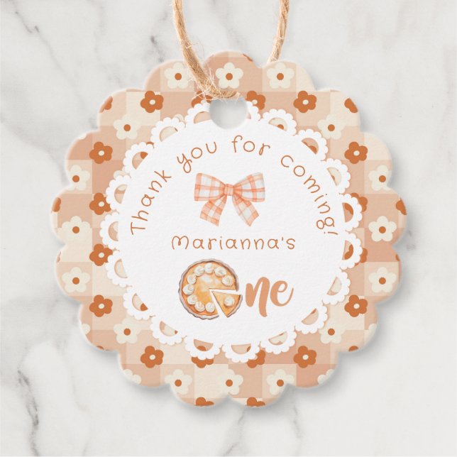 Little Süsse Pie 1. Birtdhay Danke Geschenkanhänger (Vorderseite)