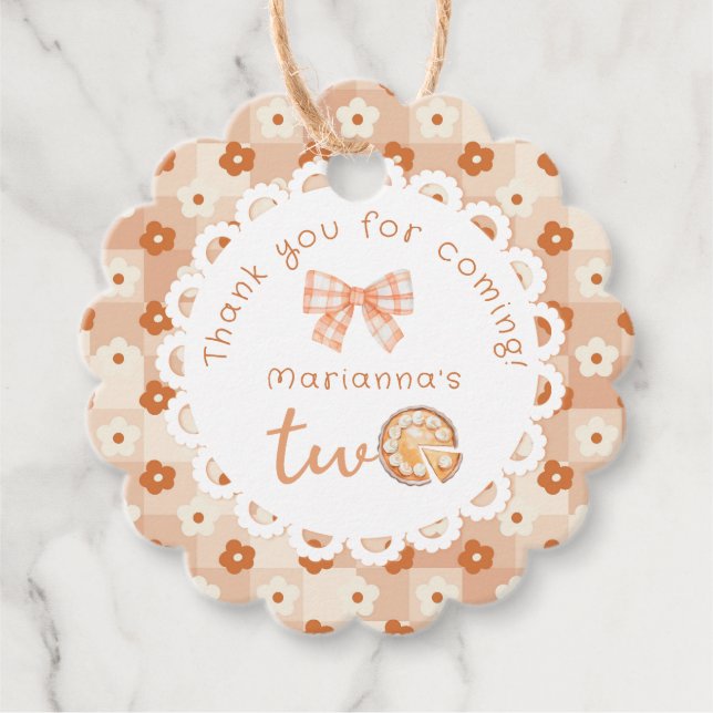 Little Süsse Pie 2. Birtdhay Vielen Dank Geschenkanhänger (Vorderseite)